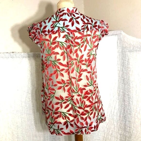 Alice & Olivia Malita Ruffle Silk Blouse Size Small - Picture 5 of 11